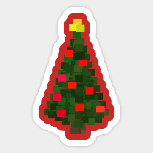 pixel christmas tree Sticker